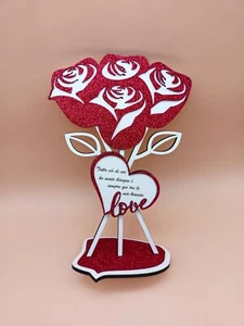 Rose con Dedica Personalizzata Regalo di San Valentino - Foto 1 di 3