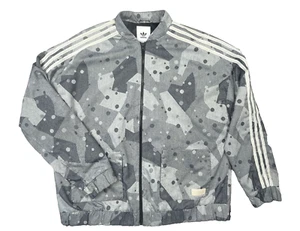 adidas Originals Womens Jacket L Grey Camo Print Bomber Track Regista Abstract - Picture 1 of 22