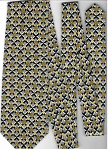 "INSTANTE Versace Italien 100 % Seide Herren Krawatte goldgrau schwarz 60"" x 3/4"" - Bild 1 von 2