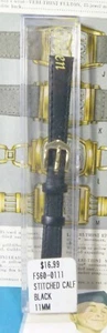NEU Gilden FS60-0111 Damen 11mm schwarz genäht Kalbsleder Armbanduhr Armband!! - Bild 1 von 7