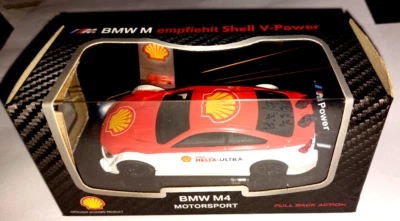 BMW M4 Motorsport OVP Modellauto Shell Rückziehmotor Friktionsmotor Schwungrad - Bild 1 von 4