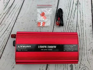 1500W 3000W Peak Power Inverter DC 24V to 110V AC Converter with Dual AC Outlet - Picture 1 of 4