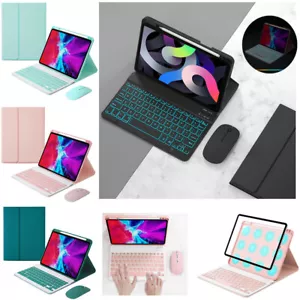 Bluetooth Keyboard Mouse With Leather Case Cover For iPad 10th Gen 10.9" 2022 - Picture 1 of 48