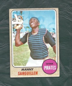 Tarjeta de béisbol 1968 Topps #251 Manny Sanguillen Pittsburgh Pirates en muy buena condición+ novato - Imagen 1 de 2