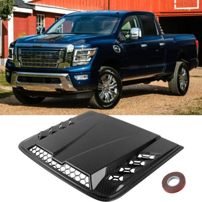 For Nissan Titan Air Flow Intake Bonnet Scoop Hood Cover Vent Kit Carbon Fiber - Image 1 of 4
