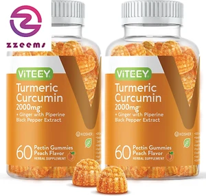 Turmeric Curcumin Gummies with Ginger & Black Pepper Herbal Supplement, 2000Mg, - Picture 1 of 12