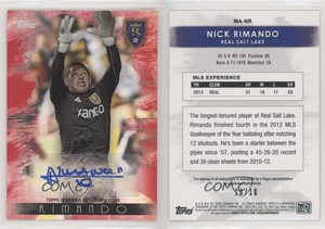 2013 Topps MLS Maestro Auto Red /10 Nick Rimando #MA-NR Auto