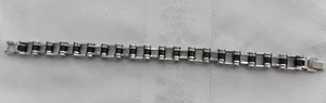 Stainless Steel Black Biker Motorcycle Chain Clasp Bracelet #ST545 - Imagen 1 de 5