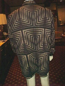NWT MENS CREME DE SILK SILK BLEND GEOMETRIC THEME VERY SOFT SILK SHIRT 2XLARGE - Picture 1 of 10
