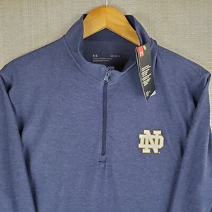 NEW UNDER ARMOUR x NOTRE DAME Size Large 1/4 Zip Windshirt Cotton/Poly/Spandex - Picture 1 of 17