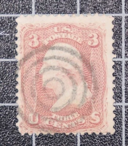 Scott 65 3 Cents Washington Used Target Fancy Cancel - Picture 1 of 1