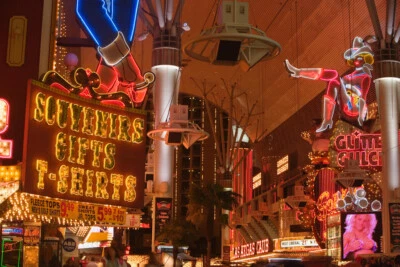 Illuminated Neon Signs Las Vegas Nevada Casinos Photo Art Print Poster 18x12 - Image 1 of 3