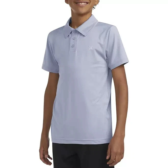 Hurley Boys Performance Short Sleeve Polo Size XXL 18/20 Wolf Grey