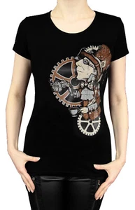 Restyle Steampunk Mad Hatter Tank Top, Black, XS - Picture 1 of 3