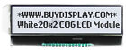 Écran LCD blanc 20x2 caractères COG NT7605 connexion en-tête de contrôleur