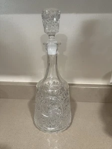 Vintage Cut Crystal Glass Ornate Carafe Decanter - Picture 1 of 9