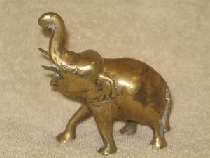 Vintage kleine Messing Elefant Figur Papiergewichte 4" hoch. Indien. - Bild 1 von 2
