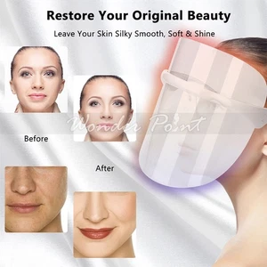 3 Color LED Light Photon Face Mask Rejuvenation Facial Care Anti-Wrinkle Therapy - Picture 1 of 12