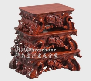 1 PC Wood Rack Fishbowl Stand Pot Stone Statue Doll Bonsai Vase Display Base - Picture 1 of 3