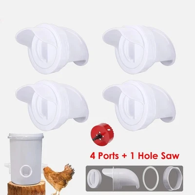 4 x Futterautomat Hühner Futterspender Futtertrog Automat Geflügel Poultry Port - Bild 1 von 4