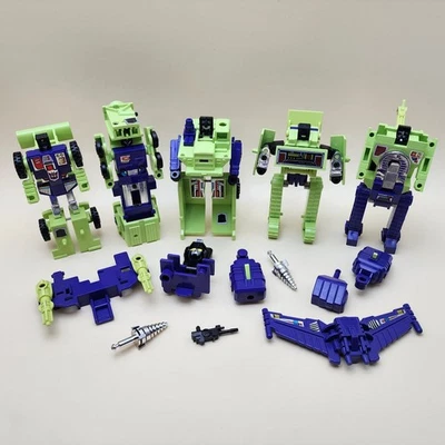 TRANSFORMERS G1 (1985) Lot of 5 CONSTRUCTICONS DEVASTATOR Figures & Parts - Image 1 of 4