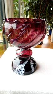 Glas Schale / Pokal -dekoratives Design- facettiert- Höhe 17,5 cm - Breite 14 cm - Bild 1 von 7