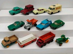 12 Vtg LESNEY "Matchbox" Series Vehicle Lot Fiat Corsair Ferrari Studebaker More - Picture 1 of 10
