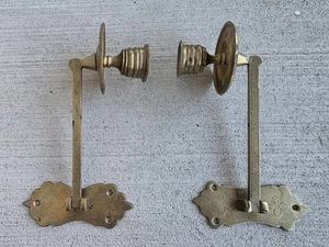 Applique portacandele da parete vintage in ottone - incisione floreale - coppia - pieghevoli... - Foto 1 di 7