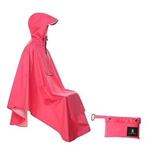 Lightweight Cycling Jacket Rain Poncho Hooded Rain Coat Cape with Reflective - Picture 1 of 7