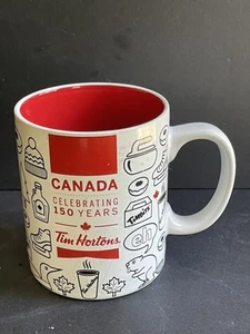 TIM HORTONS RED  & WHITE LIMITED ADDITION CANADA 150 YRS COFFEE MUG 2017 - Imagen 1 de 4