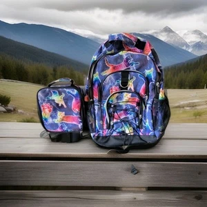 Sehr selten Neon Electric Kitty Pottery Barn Rucksack/Lunchbox Combo  - Bild 1 von 11