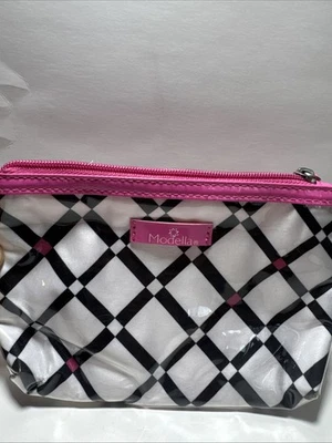 Modella Pink White And Black Make Up Traveling Bag - Image 1 of 4