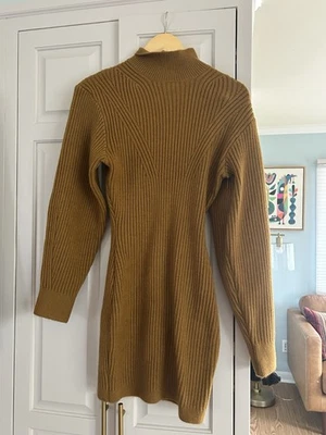 Vestido suéter de cuello alto falso tejido acanalado talla XS de H&M para mujer Foto 1 de 4