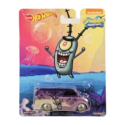 Hot Wheels Pop Culture Premium Dairy Delivery Sponge Bob Squarepants Real Riders - Image 1 of 4