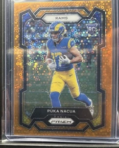 2023 NFL Panini Prizm Puka Nacua 357 Orange Disco Rookie RC - Los Angelas Rams - Picture 1 of 2