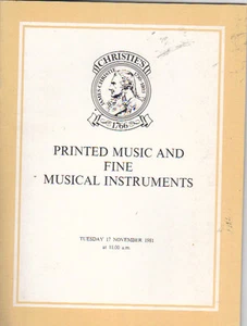 CHRISTIE’S Violin Violoncello Viola Bow Musical Instruments Printed Music Cat 81 - Imagen 1 de 1