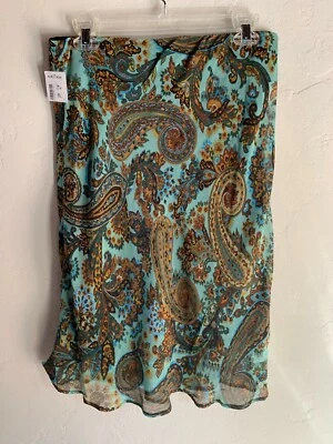NEW Tessuto $128 Paisley Printed Skirt Size Medium - Image 1 of 4