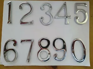 Polished Chrome Door Numbers 3" ( 75 mm ) | House Flat Apartment Shop - Picture 1 of 2