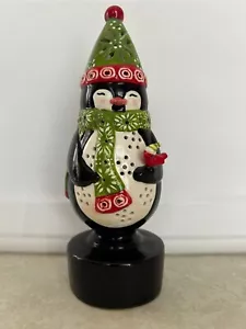 Temptations By Tara - Ceramic - Color Changing Lighted Holiday Penguin - Picture 1 of 14