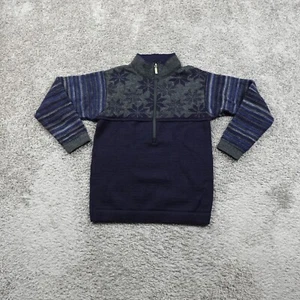 Dale Of Norway Sweater Mens XS Fair Isle Nordic Black Wool 1/4 Zip - Picture 1 of 8