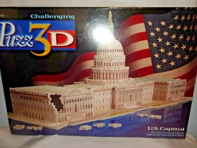 MILTON BRADLEY 3D "U.S. CAPITOL" Washington DC puzzle impegnativo 718 pezzi SIGILLATO - Immagine 1 di 4