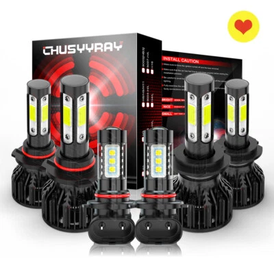 Fit Subaru Legacy 2008-2009 6x 6000K Front LED Bulbs Headlight Hi/Lo + Fog Lamp - Image 1 of 4