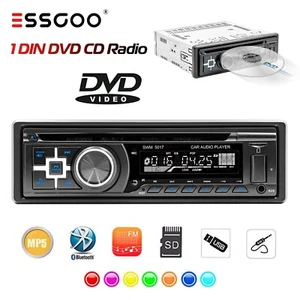 MP3 Player 1DIN Car Stereo Bluetooth DVD Radio CD USB/AUX/ FM In-dash Audio New - Picture 1 of 12