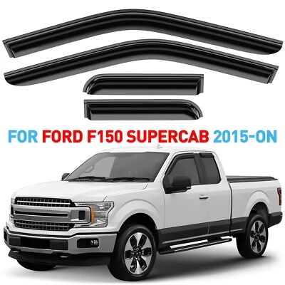 Protetores de chuva viseiras de ventilação sombra para 2015-2025 Ford F-150 SuperCab - Imagem 1 de 4