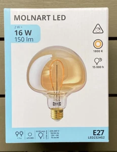 MOLNART LED bulb E27 150 Lumen, Mushroom Brown Clear Glass, 120 mm Brand NEW - Picture 1 of 6