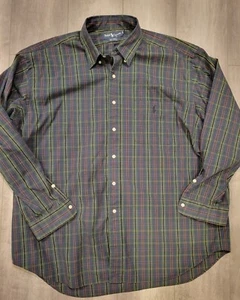 Ralph Lauren Mens big Shirt XL forest hunter green plaid, 100% cotton - Picture 1 of 8