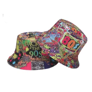 Disco Party Topfhut Graffiti Fischerhut Neu Fischerhut Retro - Bild 1 von 18