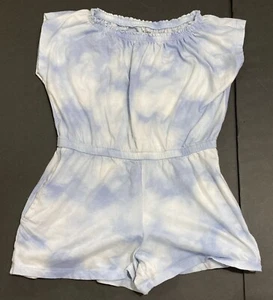 Girl's Old Navy Light Blue Tie Dyed Romper Size 8 EUC - Picture 1 of 3