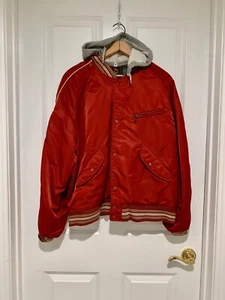 Boys Size Large Vintage Early 90s Chevignon Bomber Jacket with Removable Hoodie - Picture 1 of 8