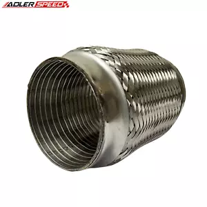 US 3.5'' 89mm ID Exhaust Flex Pipe Heavy Duty Stainless Steel Interlock 6" OL - Picture 1 of 5